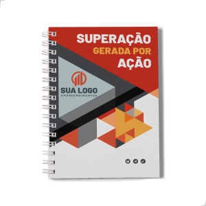 Caderno Capa Dura personalizado Empresarial Capa dura adesivada  miolo sulfit 75g 155x210mm capa 4x0  miolo 1x0 Laminação Brilho wire-o 96 páginas
